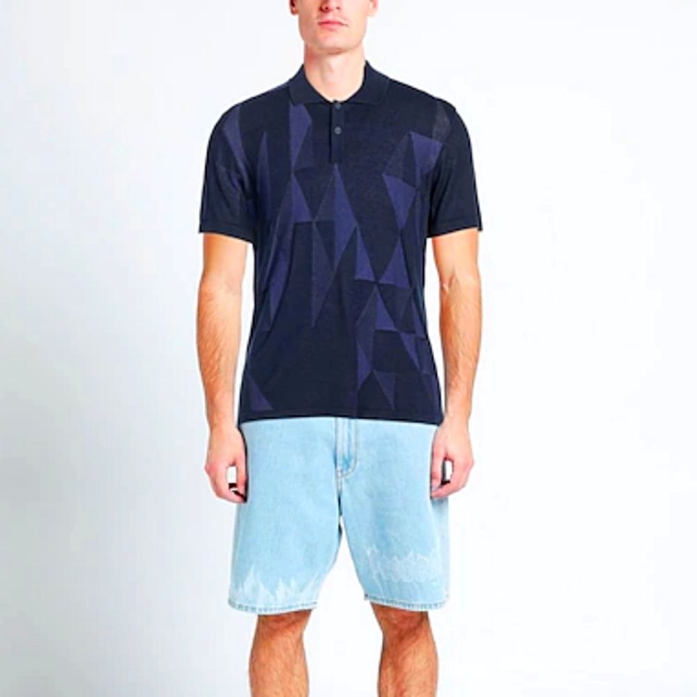NEW Dirk Bikkembergs Mens Cotton Blend Breathable SS Polo Shirt Large
